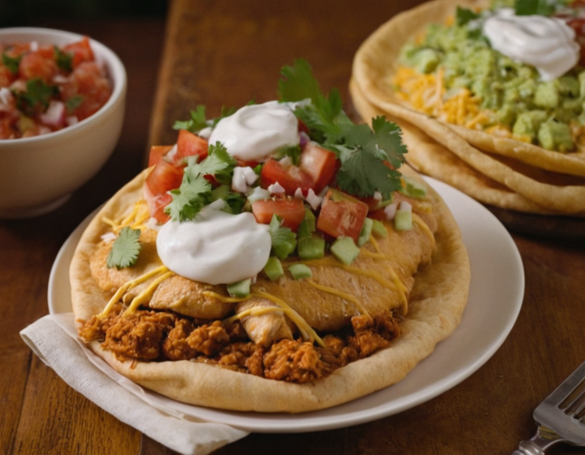 Delicious Chicken Chalupa topped with fresh ingredients