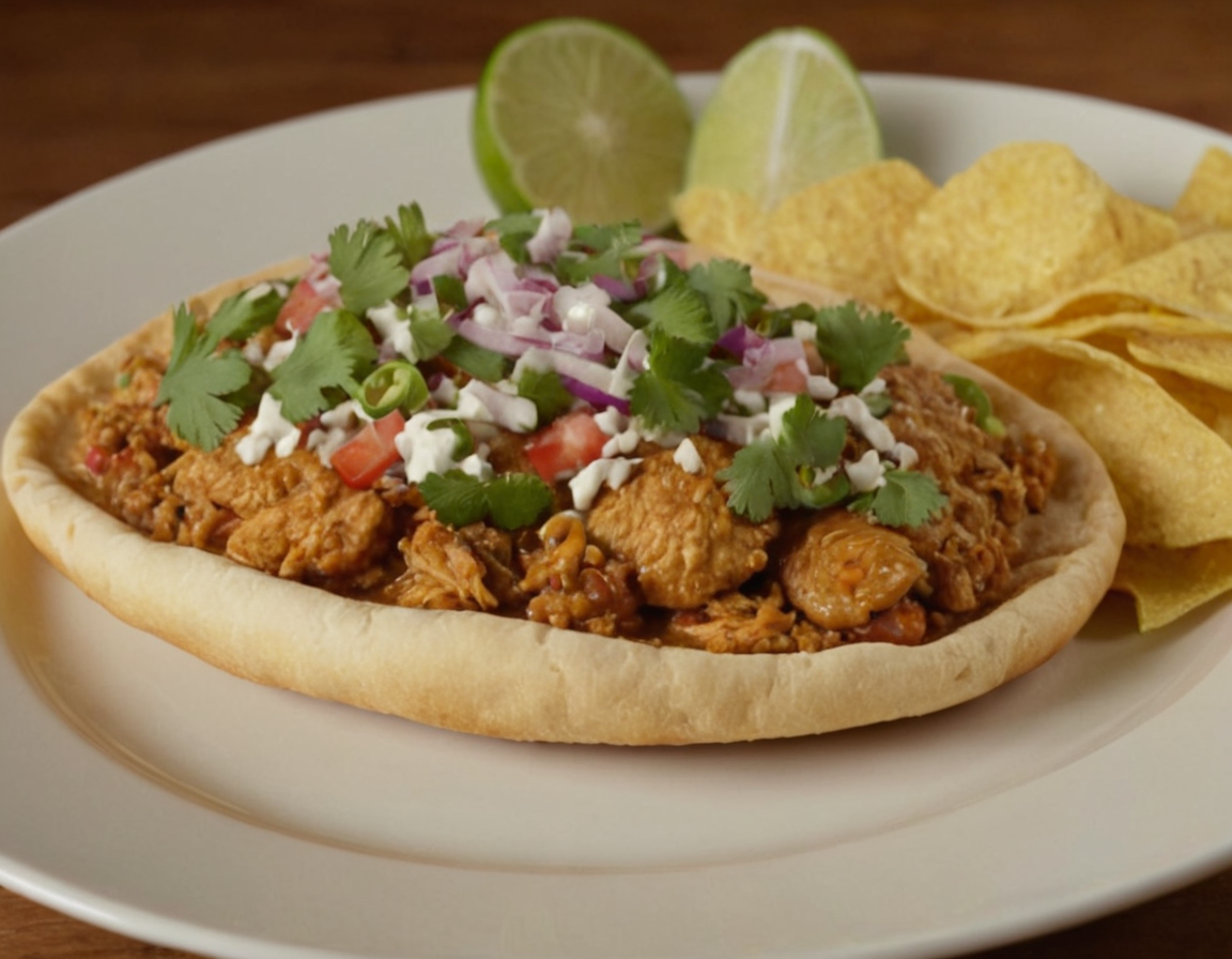 Delicious Chicken Chalupa topped with fresh ingredients