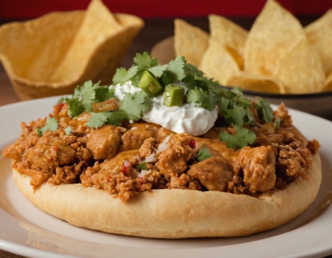 Delicious Chicken Chalupa topped with fresh ingredients
