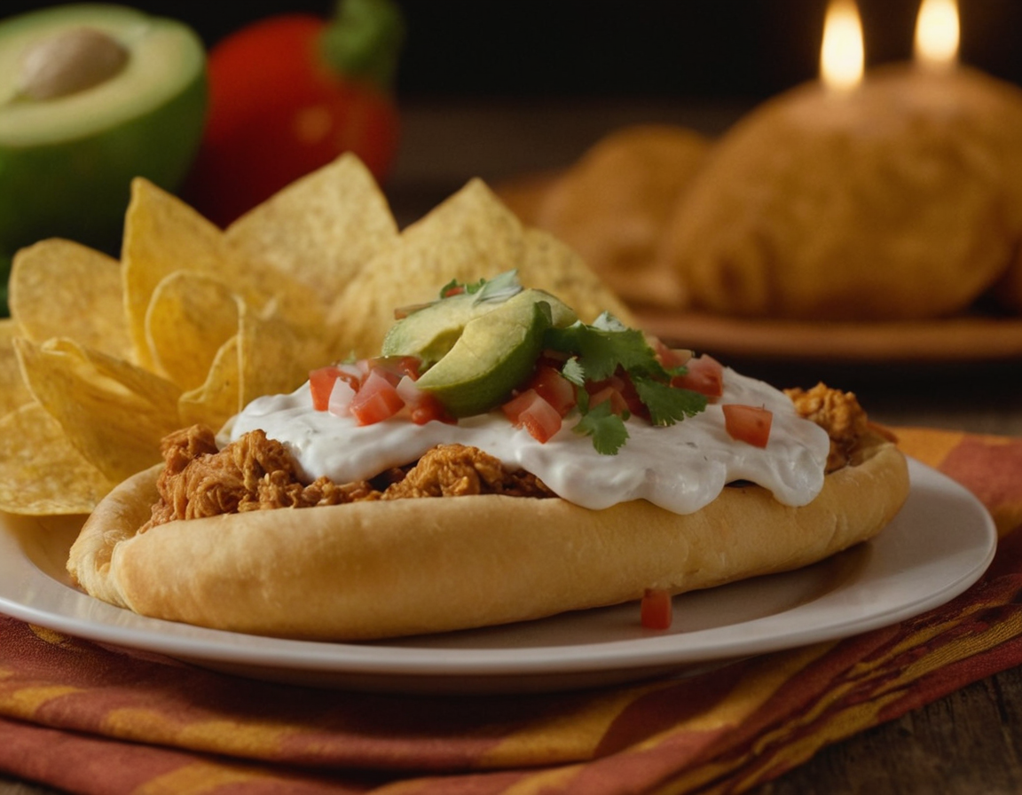 Chicken Chalupa with crispy shell and fresh toppings