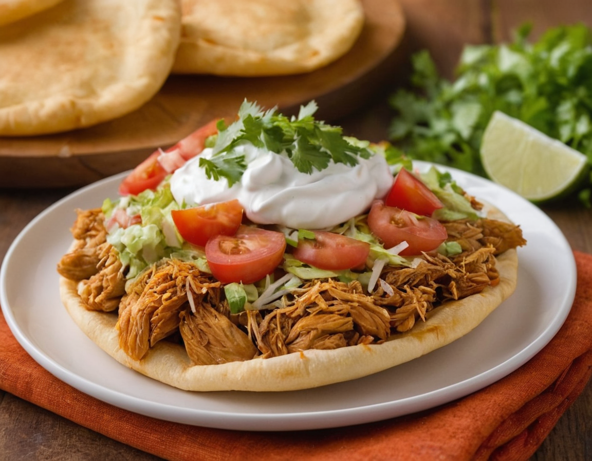 Chicken chalupas with fresh toppings and a crispy shell