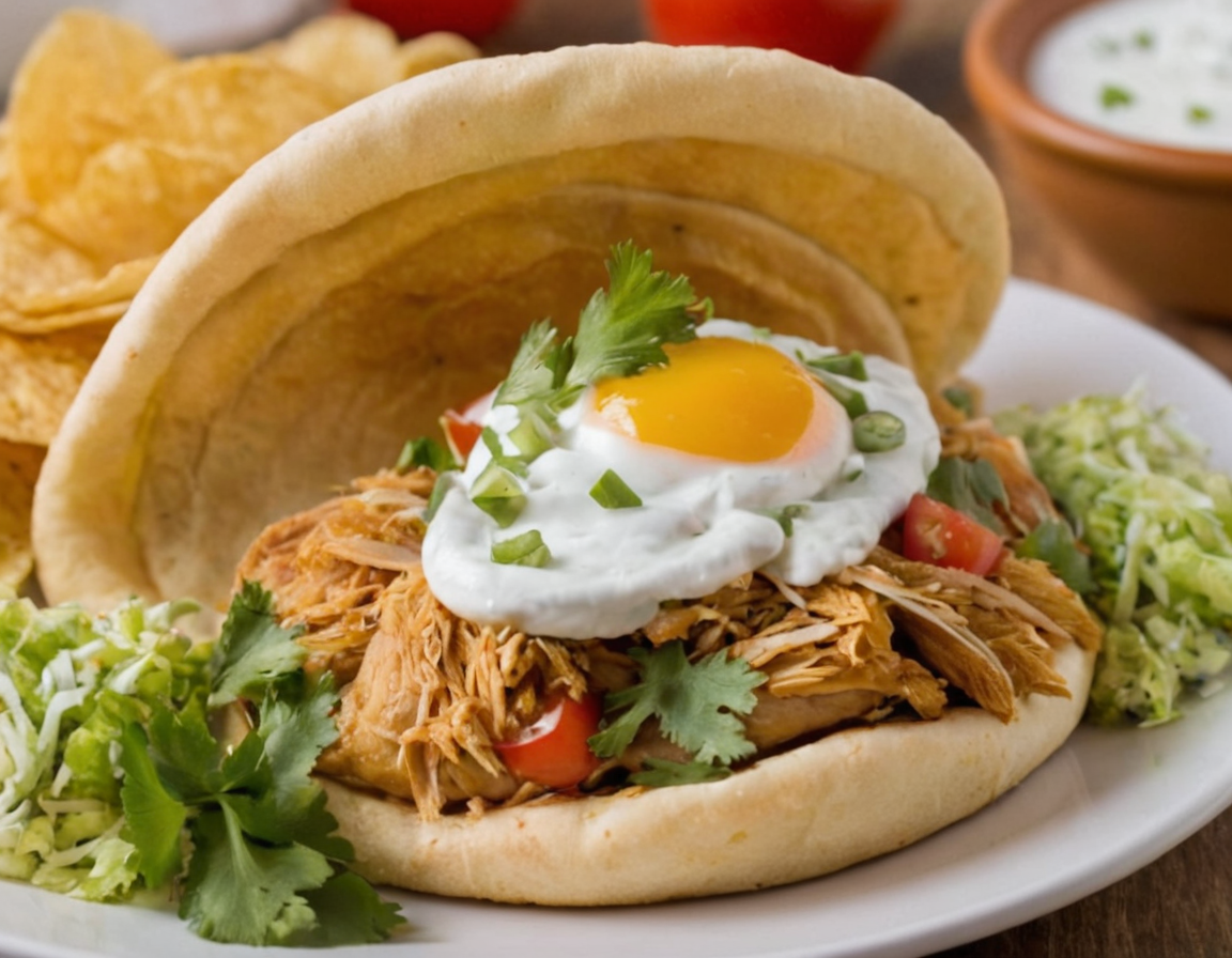 Chicken chalupas with fresh toppings and a crispy shell
